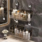No-Drill Suction Bathroom Shelf – Strong Hold Shower Storage Rack | Easy Install, No Damage