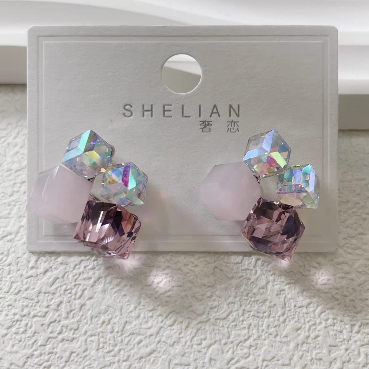 Crystal pink Earings