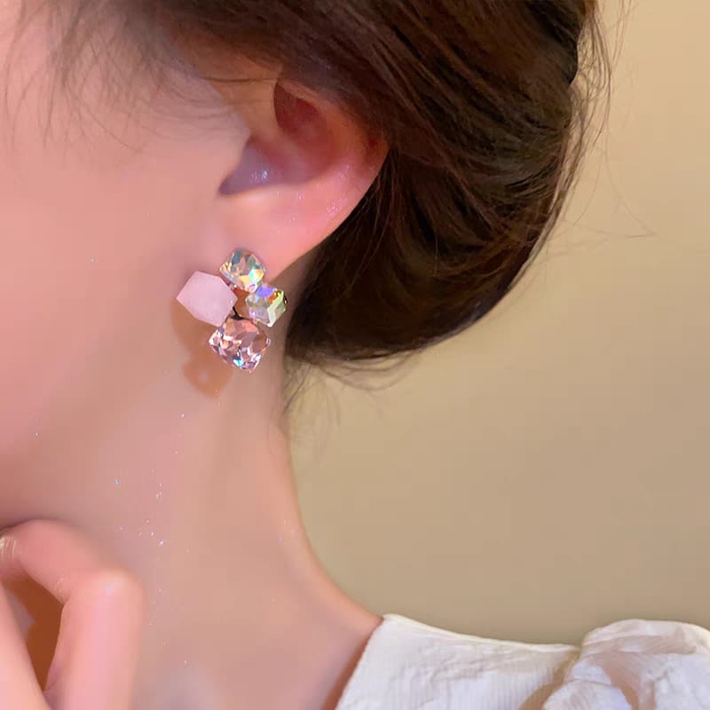 Crystal pink Earings