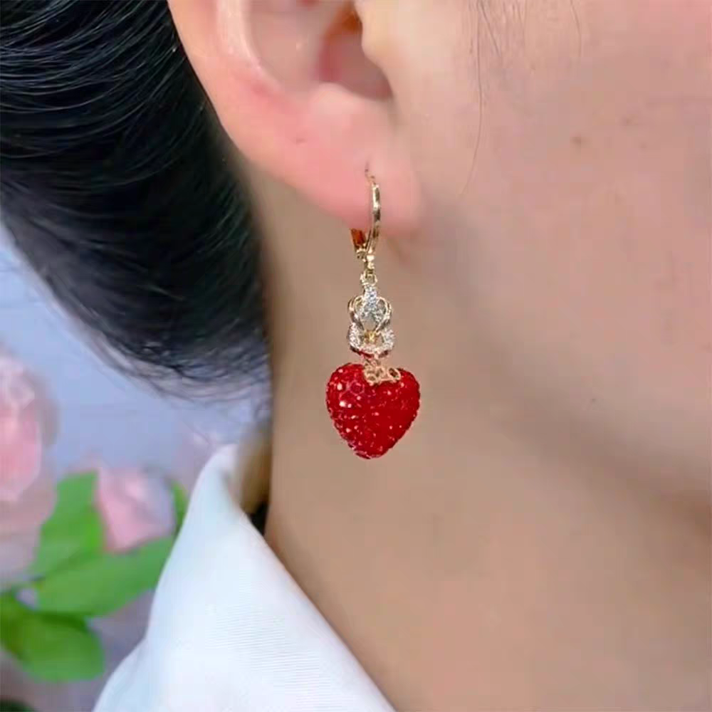 Heart Stone Long Earings