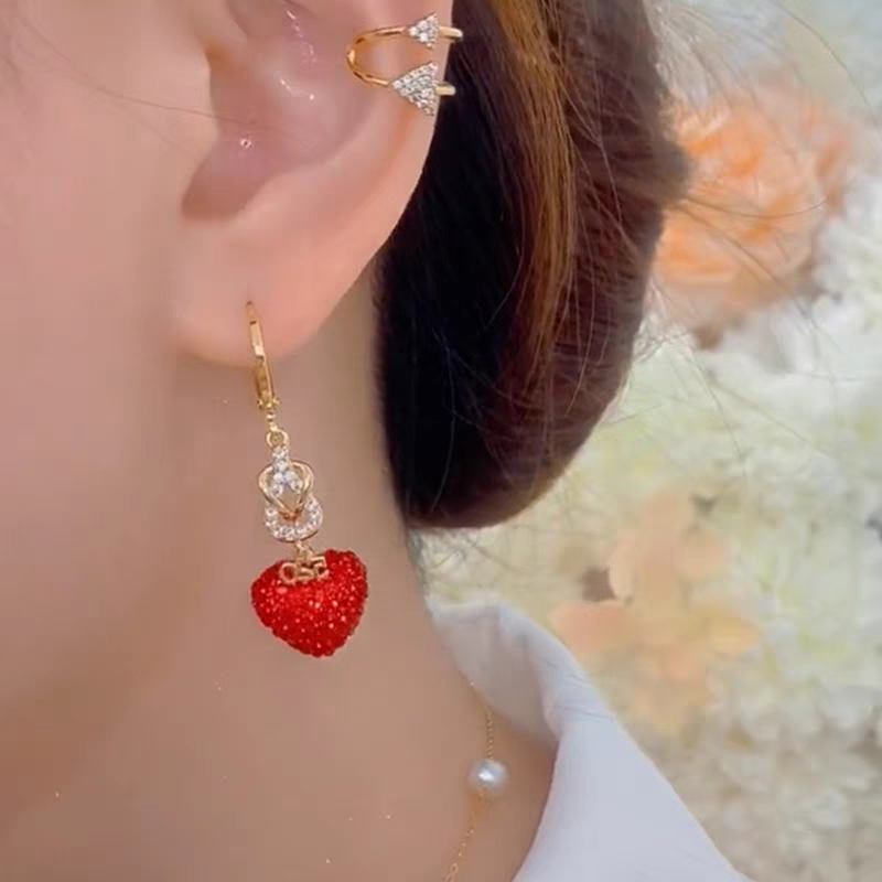 Heart Stone Long Earings
