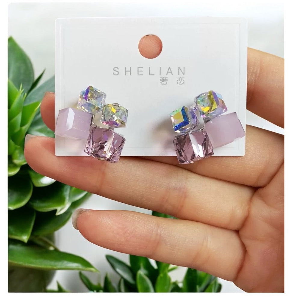 Multishade Crystal Shape Earings