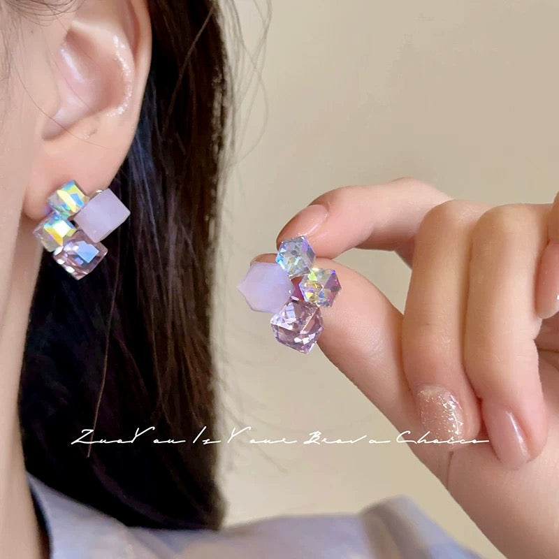 Multishade Crystal Shape Earings