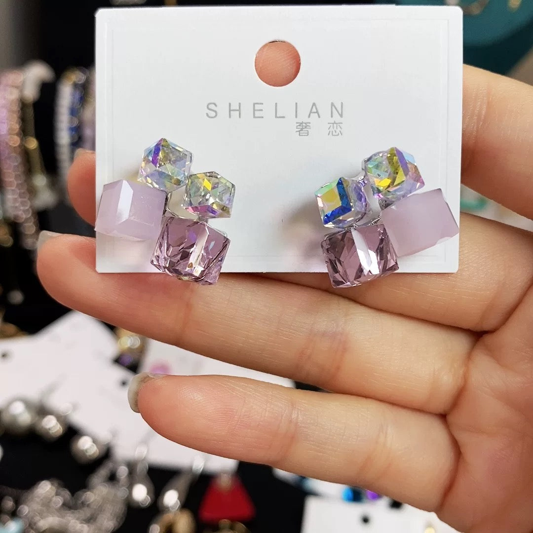 Multishade Crystal Shape Earings