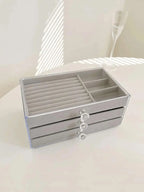 3 Layers Jewellery Box – Elegant Organizer for Rings, Earrings & Necklaces | Luxury Gift for Women
