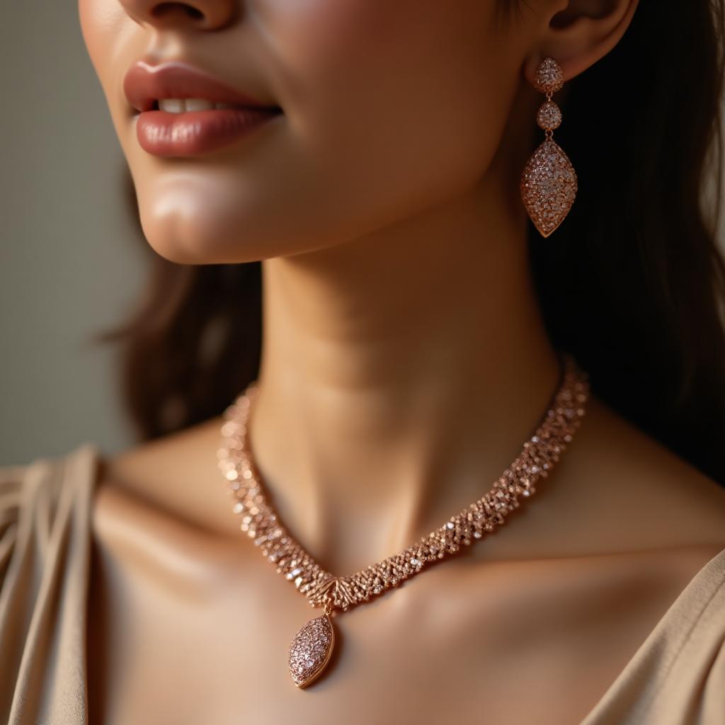 Luxurious jewelry on model